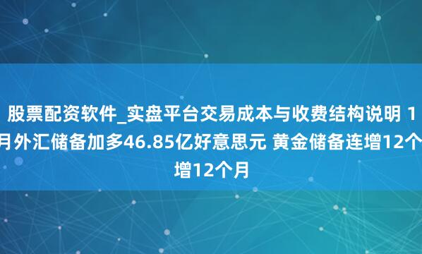 股票配资软件_实盘平台交易成本与收费结构说明 10月外汇储备加多46.85亿好意思元 黄金储备连增12个月