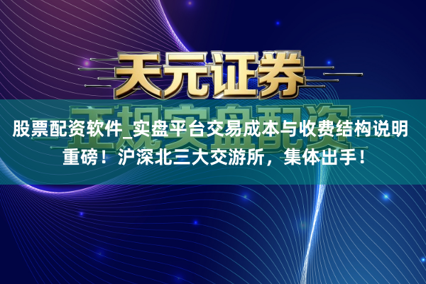 股票配资软件_实盘平台交易成本与收费结构说明 重磅！沪深北三大交游所，集体出手！